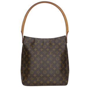 LOUIS VUITTON Authentic Brown Monogram Leather Looping GM Shoulder Bag